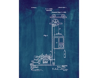 Elevator Patent Print Poster - 1896 -  Historical Vintage Wall Art