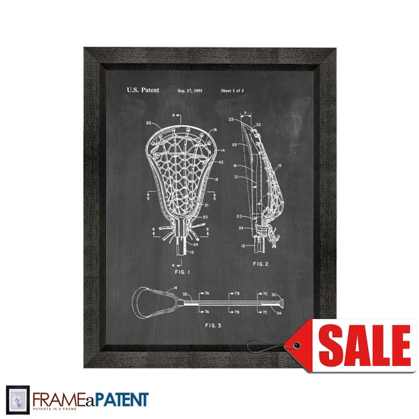 Lacrosse Stick Patent Print Poster - 1991 - Historical Vintage Wall Art - Great Gift Idea