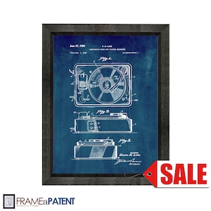 Record Player Patent Print Poster - 1950 - Historical Vintage Wall Art - Great Gift Idea