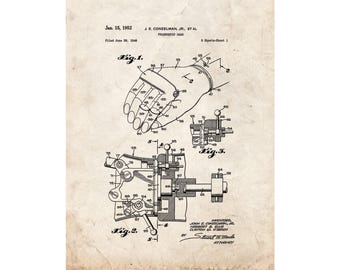 Prosthetic Hand Patent Print Poster - 1952 -  Historical Vintage Wall Art