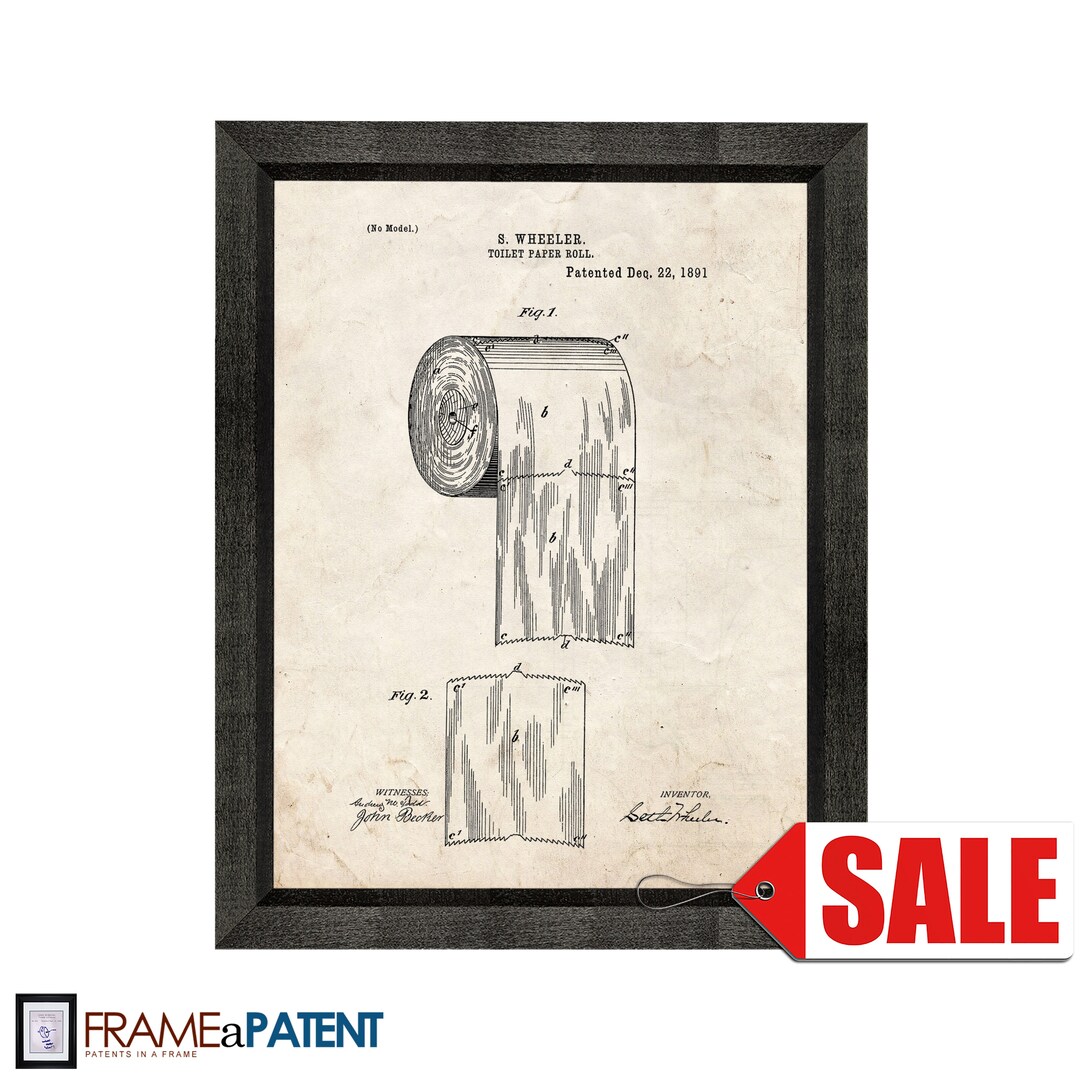 Toilet Paper Roll Patent Print Poster - 1891 - Historical Vintage Wall ...