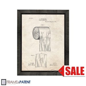 Póster con patente de rollo de papel higiénico, 1891, arte mural histórico vintage, gran idea para regalo