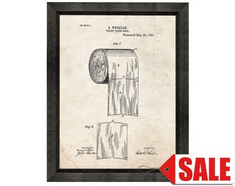 Toilet Paper Roll Patent Print Poster - 1891 - Historical Vintage Wall Art - Great Gift Idea