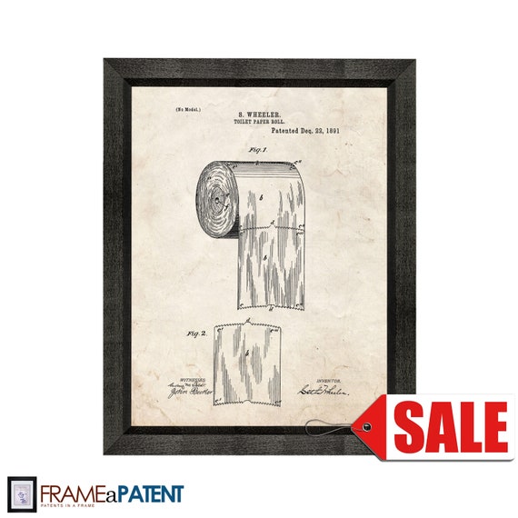 First Toilet Paper Roll US Patent Art Print READY TO FRAME! Vintage 1891 