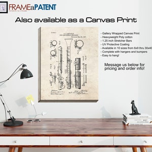 Clarinet Patent Print Poster 1897 Historical Vintage Wall Art Great Gift Idea image 7