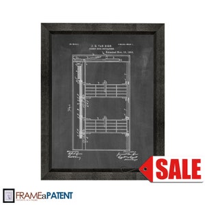 Prison Door Mechanism Patent Print Poster - 1890 - Historical Vintage Wall Art - Great Gift Idea