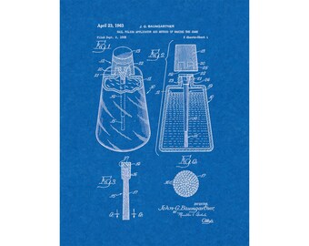 Nail Polish Applicator Patent Print Poster - 1963 -  Historical Vintage Wall Art