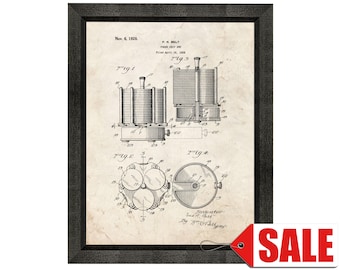 Poker Chip Set Patent Print Poster - 1928 - Historical Vintage Wall Art - Great Gift Idea