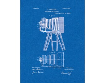 Photographic Camera Patent Print Poster - 1885 -  Historical Vintage Wall Art