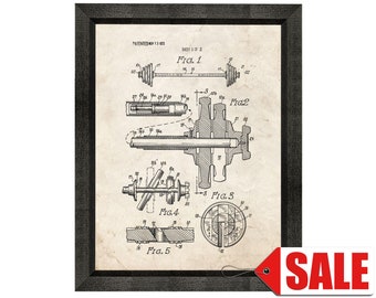 Barbell Patent Print Poster - 1973 - Historical Vintage Wall Art - Great Gift Idea