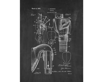 Bagpipe Patent Print Poster - 1941 -  Historical Vintage Wall Art