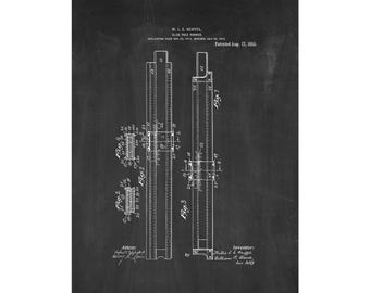Slide-rule Runner Patent Print Poster - 1915 -  Historical Vintage Wall Art