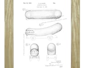 Framed Patent Art - Automotive Vehicle WITH Natural Real Wood Frame - Framed Patent Print