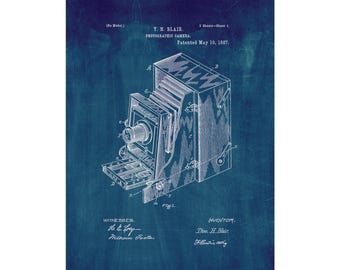 Photographic Camera Patent Print Poster - 1887 -  Historical Vintage Wall Art