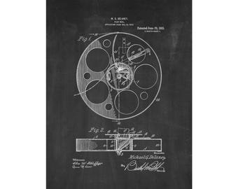 Film Reel Patent Print Poster - 1915 -  Historical Vintage Wall Art