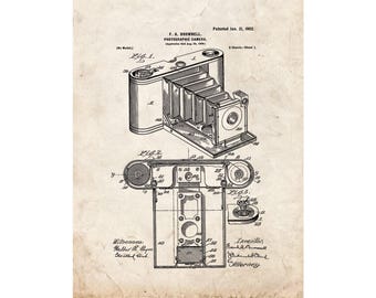 Photographic Camera Patent Print Poster - 1902 -  Historical Vintage Wall Art
