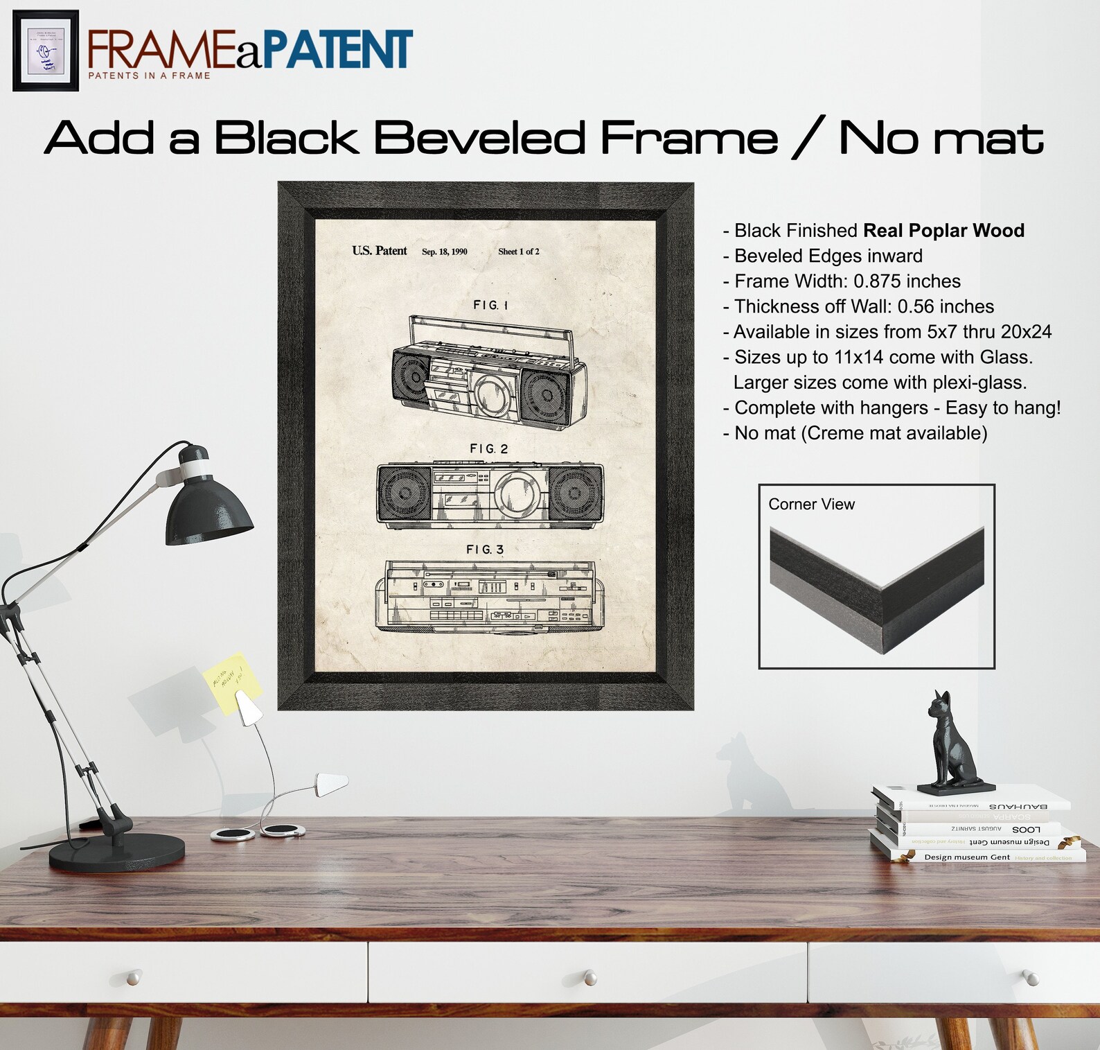 Boombox Patent Print Poster 1990 Historical Vintage Wall Etsy