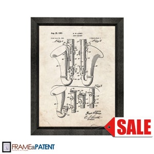 Bass Clarinet Patent Print Poster - 1953 - Historical Vintage Wall Art - Great Gift Idea