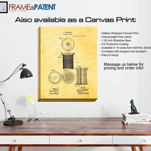 Thread Spool Patent Print Poster 1877 Historical Vintage Wall Art Great Gift Idea image 7