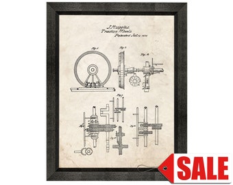 Locomotive Steam-engine For Rail And Other Roads Patent Print Poster - 1836 - Historical Vintage Wall Art - Great Gift Idea