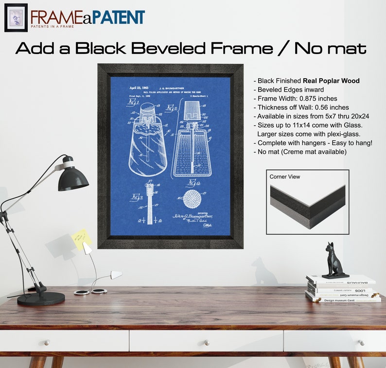 Historical Vintage Wall Art Nail Polish Applicator Patent Print Poster Great Gift Idea 1963