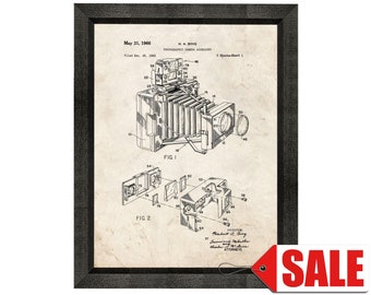 Photographic Camera Accessory Patent Print Poster - 1966 - Historical Vintage Wall Art - Great Gift Idea