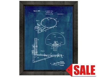 Basketball Goal Patent Print Poster - 1941 - Historical Vintage Wall Art - Great Gift Idea