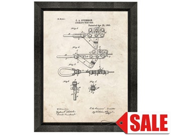 Lineman's Wire Grip Patent Print Poster - 1893 - Historical Vintage Wall Art - Great Gift Idea