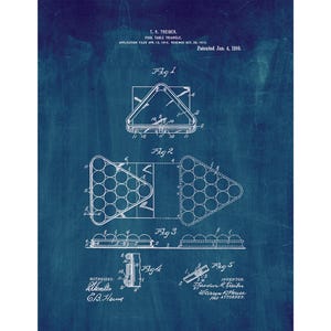 Pool-table Triangle Patent Print Poster - 1916 -  Historical Vintage Wall Art