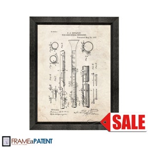 Clarinet Patent Print Poster - 1897 - Historical Vintage Wall Art - Great Gift Idea