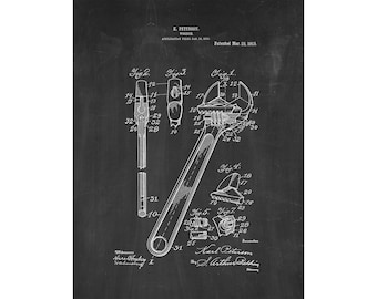 Affiche imprimée Wrench - 1915 - Art mural vintage historique