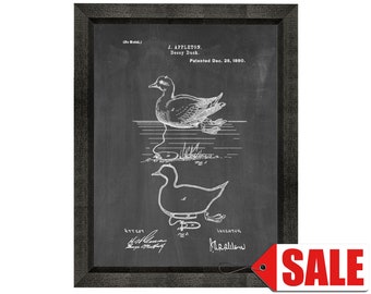 Decoy Duck Patent Print Poster - 1880 - Historical Vintage Wall Art - Great Gift Idea