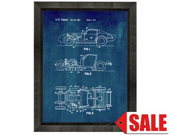 Sports to Vintage Car Patent Print Poster - 1983 - Historical Vintage Wall Art - Great Gift Idea