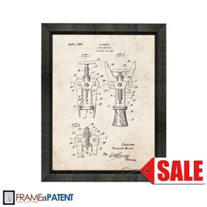Cork Extractor Patent Print Poster - 1930 - Historical Vintage Wall Art - Great Gift Idea