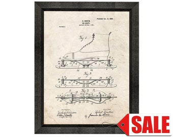 Ice Skate Patent Print Poster - 1899 - Historical Vintage Wall Art - Great Gift Idea