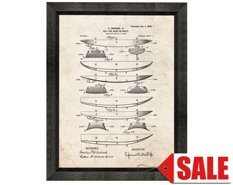 Hull for Ships or Boats Patent Print Poster - 1900 - Historical Vintage Wall Art - Great Gift Idea