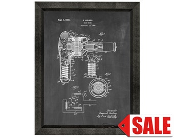 Hair Dryer Patent Print Poster - 1931 - Historical Vintage Wall Art - Great Gift Idea