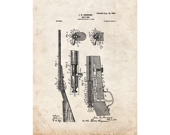 Winchester 1900 Rifle Patent Print – Historical Firearm Wall Art