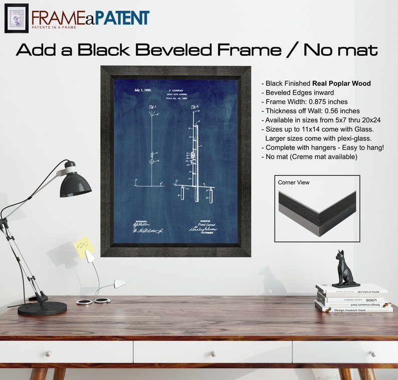 Shortwave Antenna Patent Print Poster Great Gift Idea 1930 Historical Vintage Wall Art