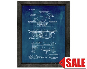 Self-propelled Duck Decoy Patent Print Poster - 1963 - Historical Vintage Wall Art - Great Gift Idea