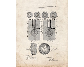 Golf Ball Patent Print Poster - 1902 -  Historical Vintage Wall Art
