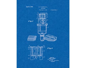 Microphone Patent Print Poster - 1938 -  Historical Vintage Wall Art