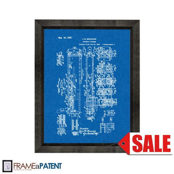M2 Browning Machine Gun in .50 BMG Patent Print Old Look