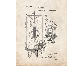 Swimming Pool Patent Print Poster - 1927 -  Historical Vintage Wall Art