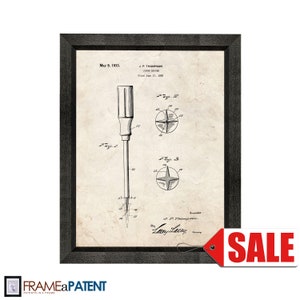 Screwdriver Patent Print Poster 1933 Historical Vintage Wall Art Great Gift Idea afbeelding 1