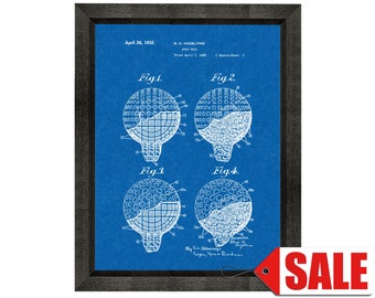 Golf Ball Patent Print Poster - 1932 - Historical Vintage Wall Art - Great Gift Idea