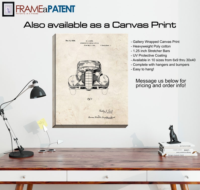 Automobile Patent Print Poster 1934 Historical Vintage Wall Art Great Gift Idea image 7