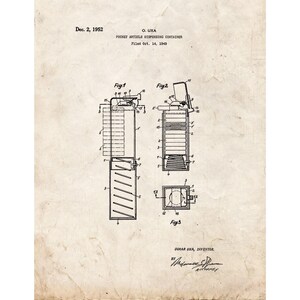 Pez Dispenser Patent Print Poster - 1952 -  Historical Vintage Wall Art