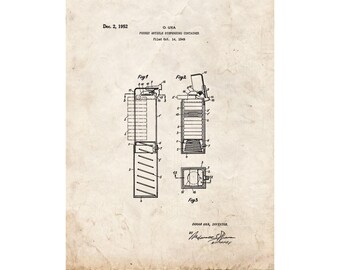 Pez Dispenser Patent Print Poster - 1952 -  Historical Vintage Wall Art