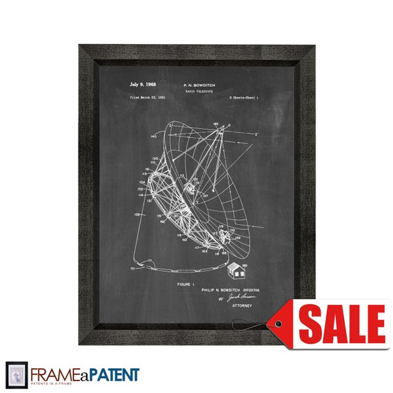 1961 Bowditch Radio Telescope Patent Print Art Drawing Poster 18X24